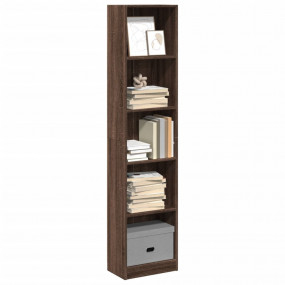 Bookcase Brown Oak Engineered Wood Tall Bookcase Rectan...