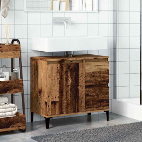 Sink Cabinet Old Wood Engineered Wood, Metal Medium