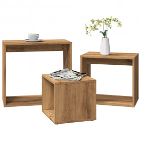 Nesting Table Set of 3 Artisan oak Engineered wood Comp...