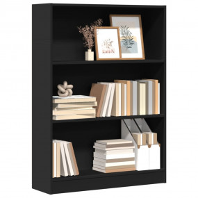 Bookcase Black Engineered wood Medium Bookcase Rectangu...