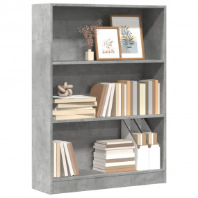 Bookcase Concrete Grey Engineered Wood Medium Bookcase