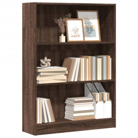 Bookcase Brown Oak Engineered Wood Medium Rectangular M...