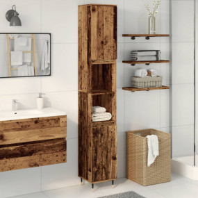 Bathroom Cabinet Old Wood Engineered wood, iron Tall