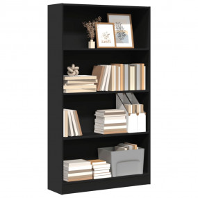 Bookcase Black Engineered wood Large Bookcase Rectangul...