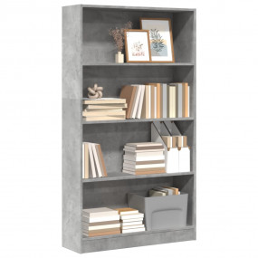Bookcase Concrete Grey Engineered Wood Medium Rectangul...