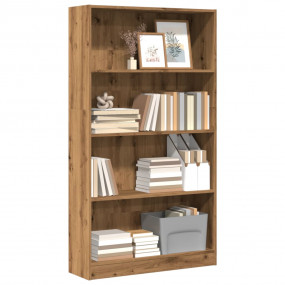 Bookcase Artisan Oak Engineered Wood Tall Bookcase Rect...