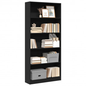 Bookcase Black Engineered wood Large Bookcase Rectangul...