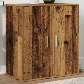 Shoe Cabinet Set of 2 Old Wood Engineered Wood Medium