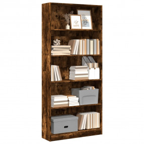 Bookcase Smoked Oak Engineered Wood Tall Bookcase Recta...