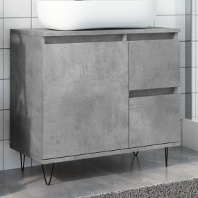 Sink Cabinet Concrete Oak Engineered Wood Medium