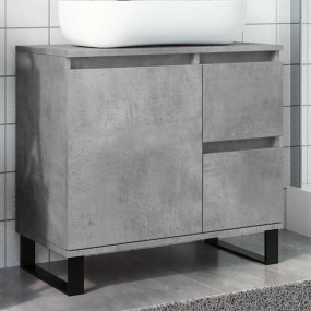 Bathroom Sink Cabinet Concrete Grey Engineered Wood, Ir...