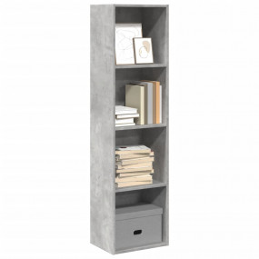 Bookcase Concrete Grey Engineered Wood Medium Bookcase