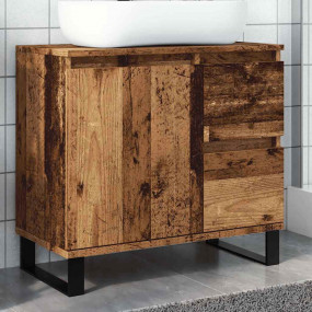 Bathroom Sink Cabinet Old Wood Engineered Wood, Iron