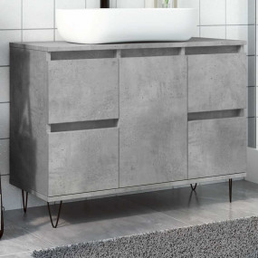 Bathroom Cabinet Concrete Grey Engineered wood, Iron Me...