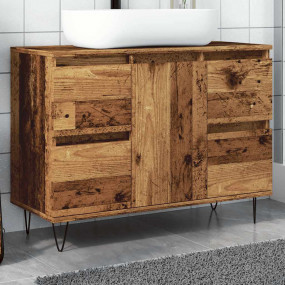 Bathroom Cabinet Old wood Engineered wood, iron Medium