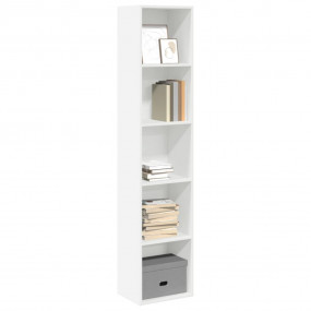 Bookcase White Engineered wood Tall Bookcase Rectangula...