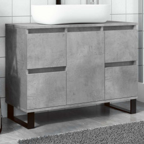 Bathroom Sink Cabinet Concrete Grey Engineered Wood, Ir...