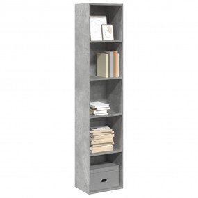 Bookcase Concrete grey Engineered wood Tall Storage Boo...
