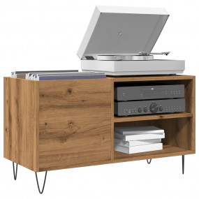 Record Cabinet Artisan Oak Engineered Wood, Iron Medium