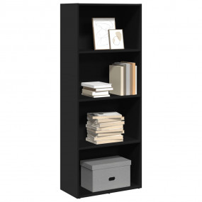 Bookcase Black Engineered Wood 23.6 x 11.8 x 59.8 in Bo...