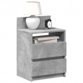 Bedside Cabinet Set of 2 Concrete Grey Engineered wood