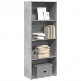 Bookcase Concrete Grey Engineered Wood Medium Bookcase