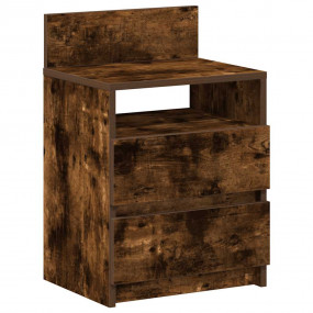 Bedside Cabinet Smoked Oak Engineered wood Compact