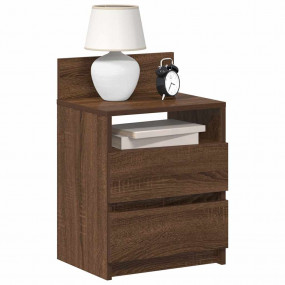Bedside Cabinet Set of 2 Brown Oak Engineered wood