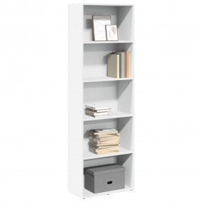 Bookcase White Engineered Wood Standard Bookcase Rectan...