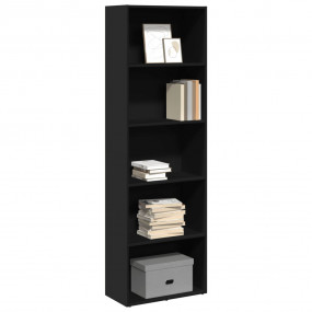 Bookcase Black Engineered wood 23.6 x 11.8 x 74.4 in Bo...