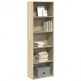 Bookcase Sonoma Oak Engineered Wood 23.6 x 11.8 x 74.4 ...