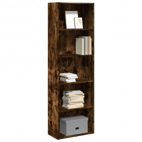 Bookcase Smoked oak Engineered wood 23.6x11.8x74.4 in B...