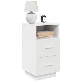 Bedside Cabinet White Engineered wood 14.2 x 14.2 x 26....