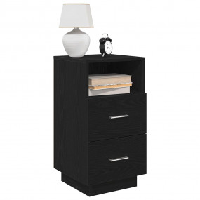 Bedside Cabinet Set of 2 Black Engineered wood Compact