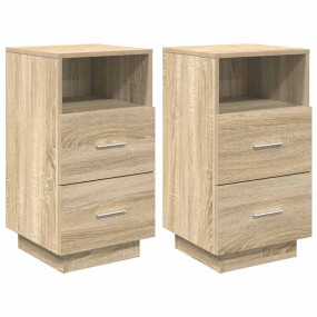 Bedside Cabinet Set of 2 Sonoma Oak Engineered wood Med...