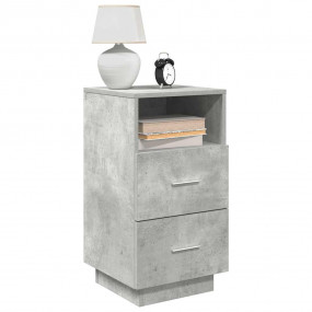 Bedside Cabinet Set of 2 Concrete grey Engineered wood
