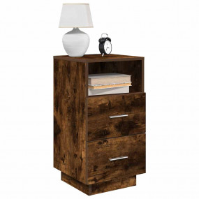 Bedside Cabinet Smoked oak Engineered wood 14.2 x 14.2 ...