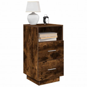 Bedside Cabinet Set of 2 Smoked oak Engineered wood