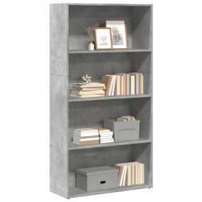 Bookcase Concrete Grey Engineered Wood Medium Bookcase
