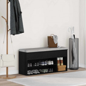 Shoe Bench Black Oak Engineered Wood Medium Shoe Bench