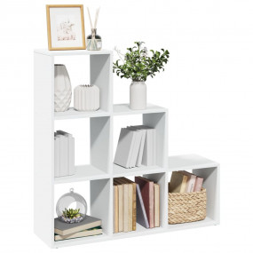 Room Divider Bookcase White Engineered Wood Medium
