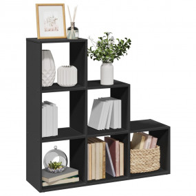 Room Divider Bookcase Black Engineered wood 39x11.4x39 ...