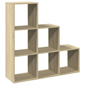 Room Divider Bookcase Sonoma oak Engineered wood 3-Tier...