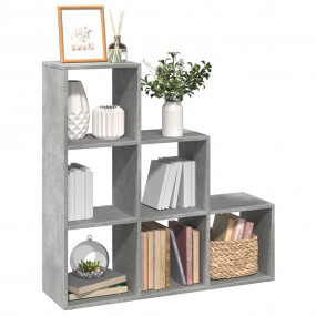 Room Divider Bookcase Concrete grey Engineered wood 3-T...