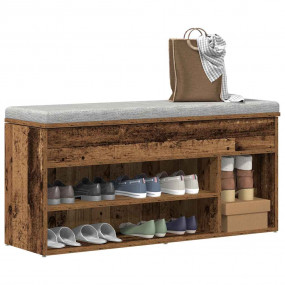 Shoe Bench Old Wood Engineered Wood Medium Shoe Storage...
