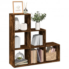 Room Divider Bookcase Smoked oak Engineered wood 3-Tier