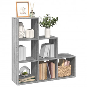 Room Divider Bookcase Gray sonoma Engineered wood 3-Tie...