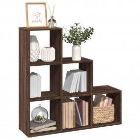 Room Divider Bookcase Brown Oak Engineered Wood Medium