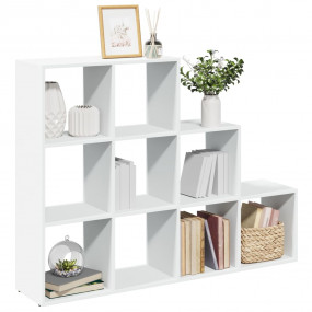 Room Divider Bookcase White Engineered Wood 3-Tier Room...