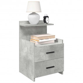 Bedside Cabinet Set of 2 Concrete grey Engineered wood ...